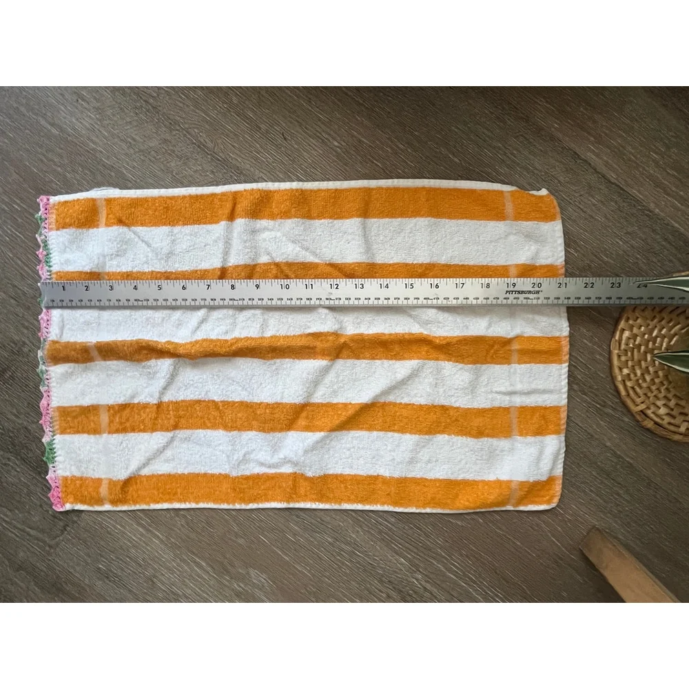 Cannon Orange & White Striped Hand Towel One Size